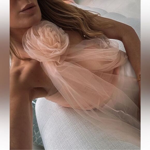 Mango knit tulle floral top NWT - Picture 2 of 8